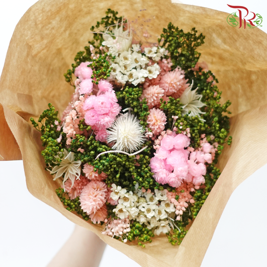 Dried Bouquet Mix - Fantasy Light Pink 05 With Green