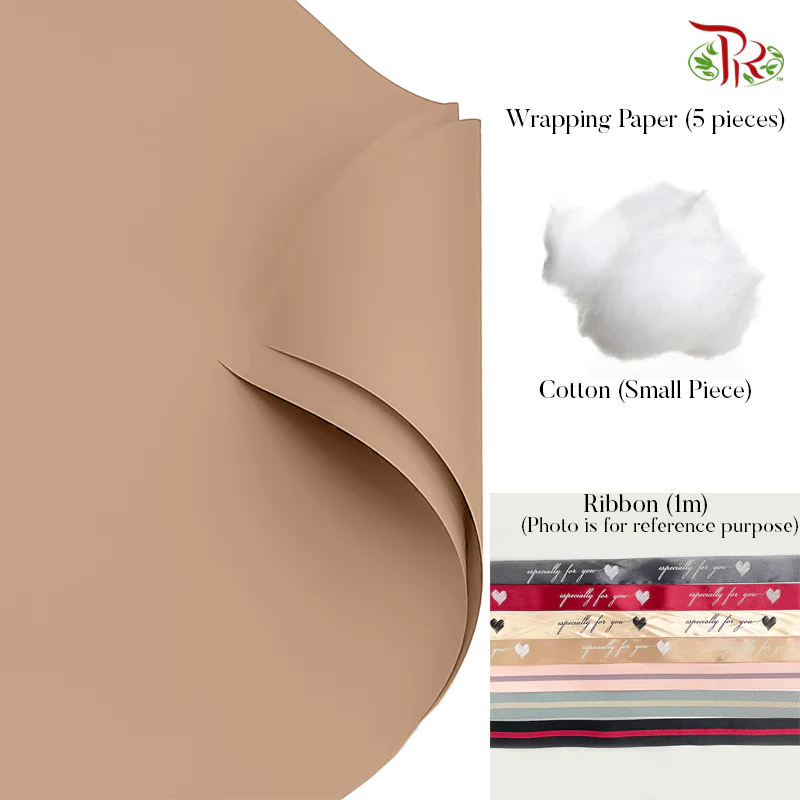 包花懒人包 DIY Self Wrapping Kit (Suitable for small and medium size bouquet)-Sandy Gold-Pudu Ria Florist-prflorist.com.my