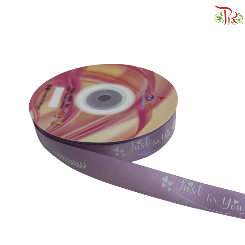 FRB134 Soft Pastel Colour Premium Satin Ribbon "Just For You" (20mm X 50Yards)