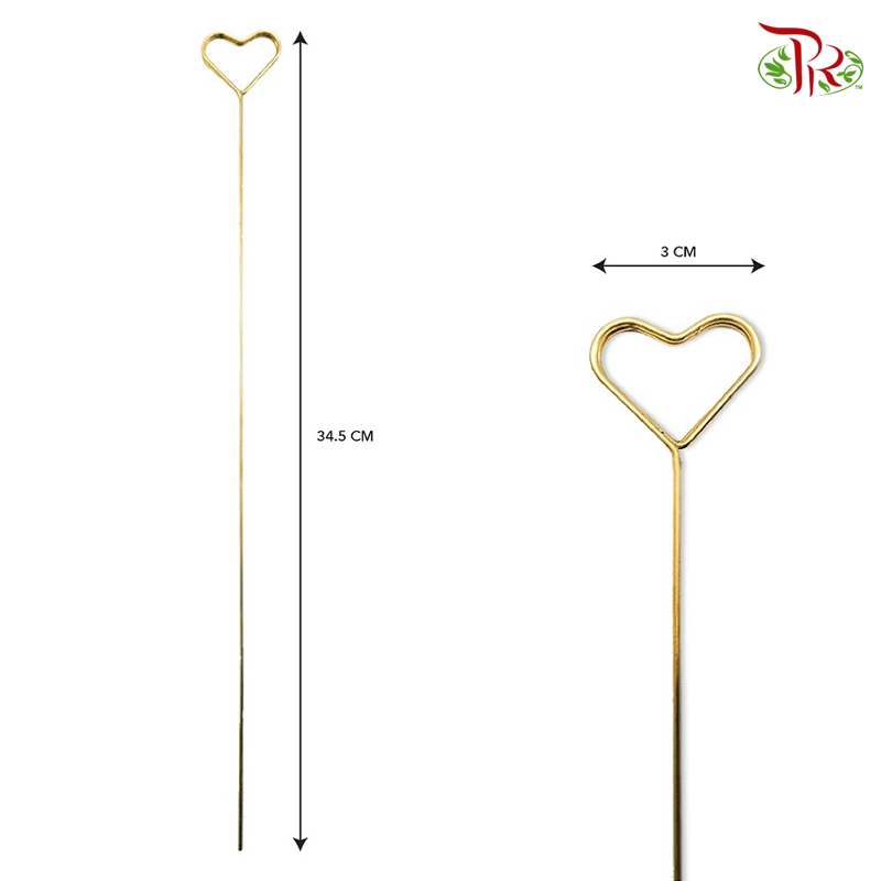 FBA002 Gold Card Holder Stick - #3 Heart Shape - Pudu Ria Florist