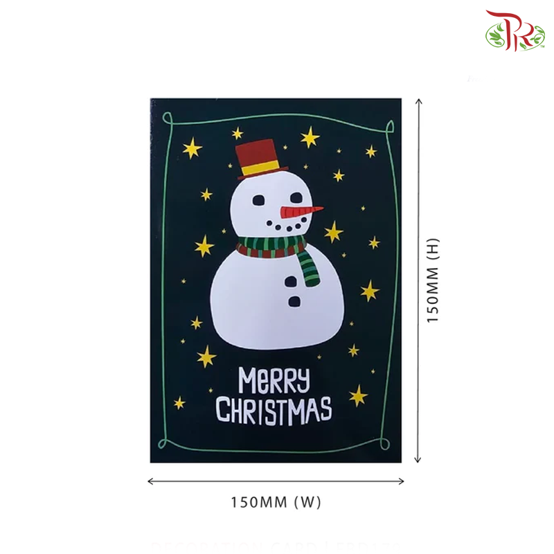 Christmas Deco Card - Snowman With Stars (FBD179) (20PCS Per Pack)