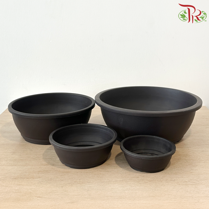 Felton Round Flower Pot 268 (FPL268) - Dark Brown (With Size Options)