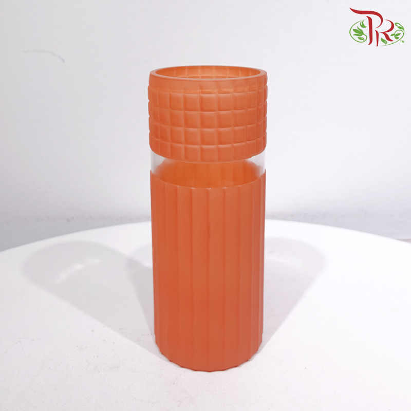 FH1025COL/24 - Crystal Color Vase - Grid Design (With Color Option)