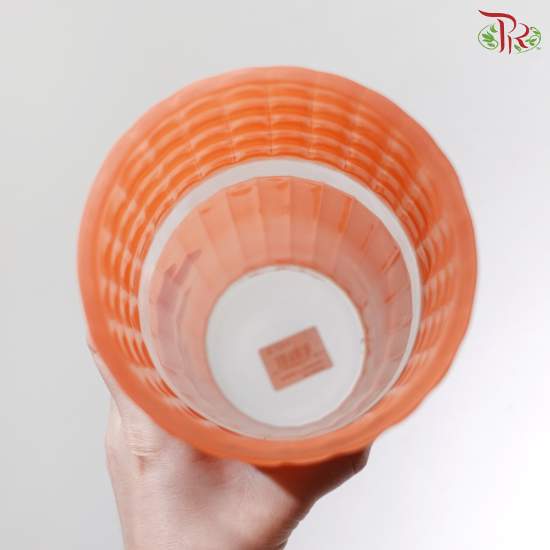 FH1025COL/24 - Crystal Color Vase - Grid Design (With Color Option)