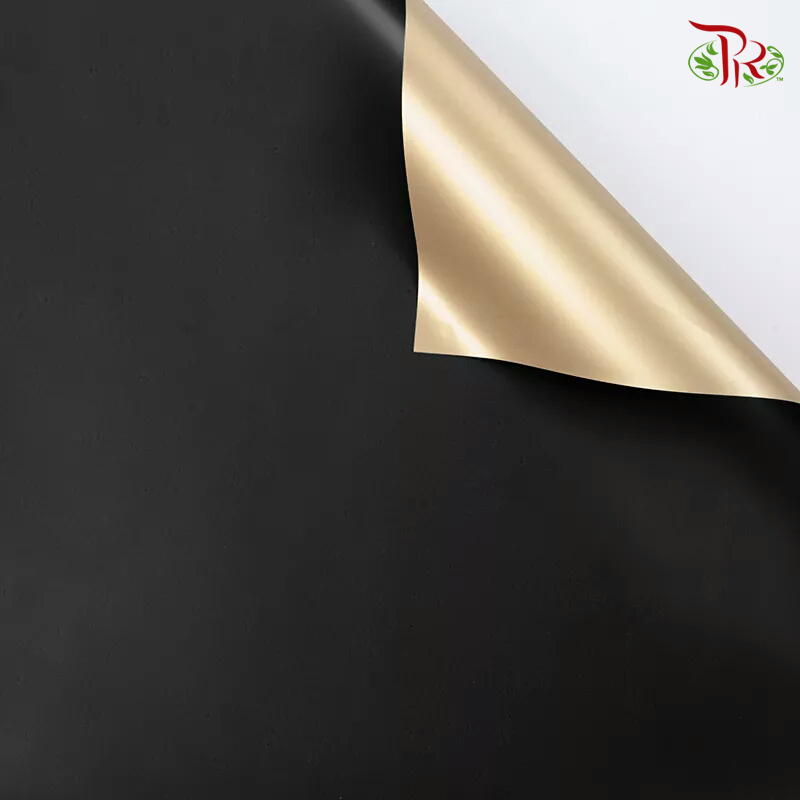 Wrapping Paper (2tones) - Gold & Black FPL059#9 - Pudu Ria Florist