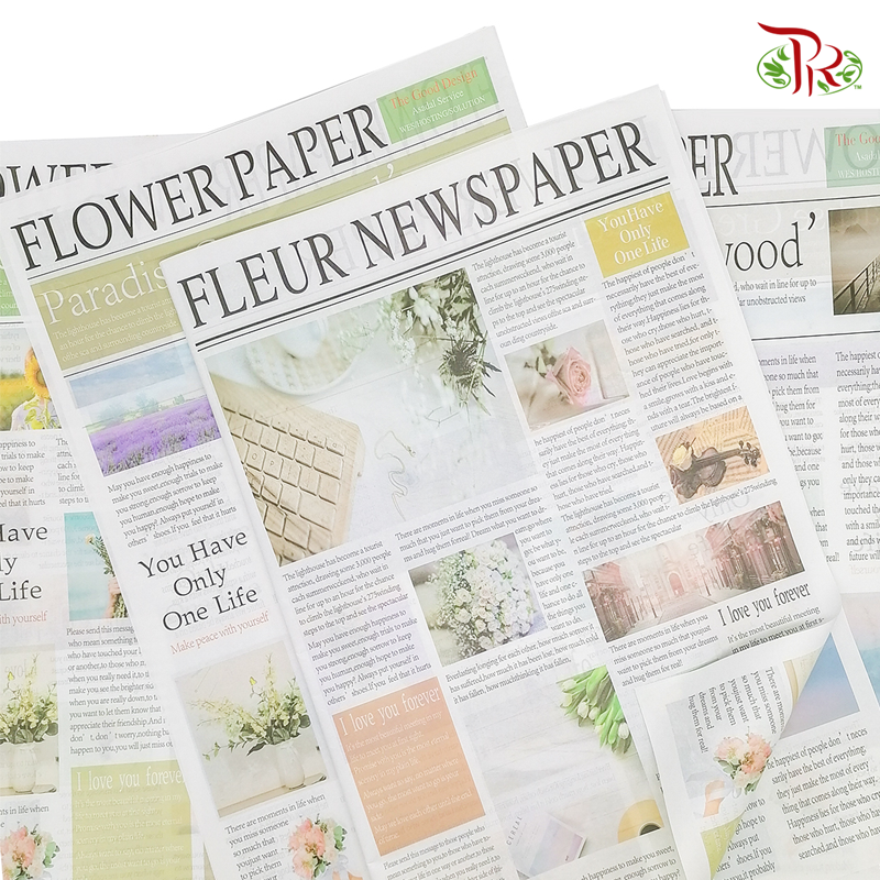 VINTAGE NEWSPAPER (FPP072#1-White) - Pudu Ria Florist