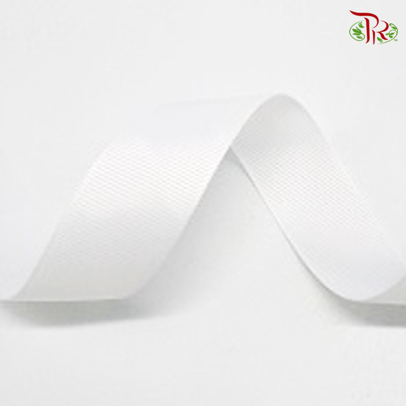 FRB057 Pastel Grosgrain-WHITE #12 - Pudu Ria Florist