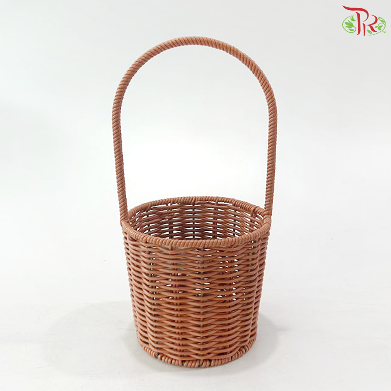 Faux Rattan Woven Carry Basket