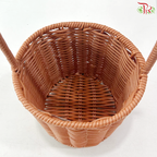 Faux Rattan Woven Carry Basket