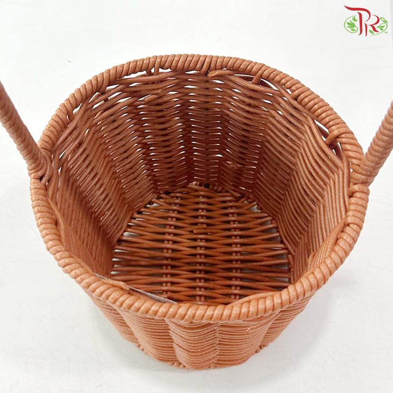 Faux Rattan Woven Carry Basket