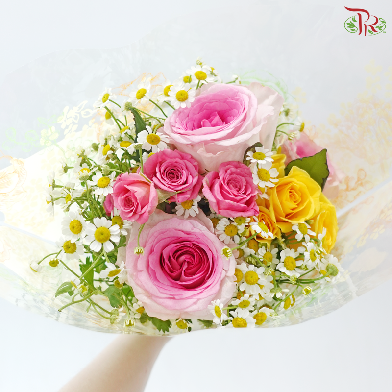 Signature Weekly Flower Bunch -  Sunshine & Roses Symphony (Random Choose Design)