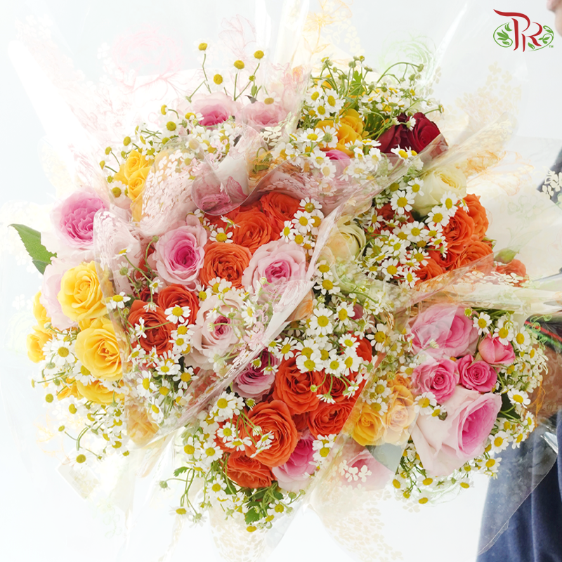 Signature Weekly Flower Bunch -  Sunshine & Roses Symphony (Random Choose Design)