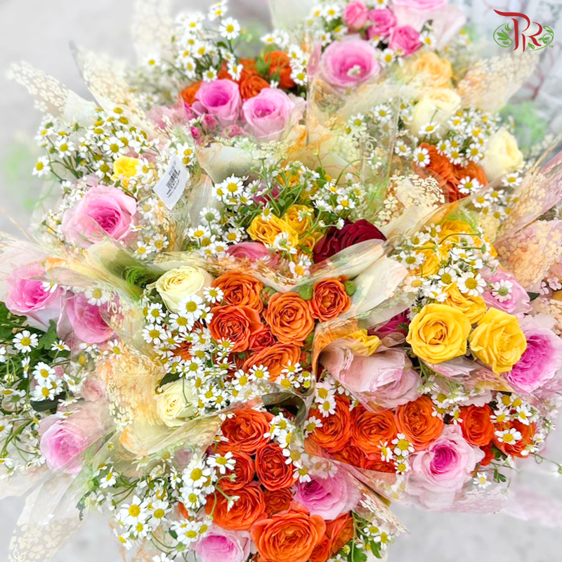 Signature Weekly Flower Bunch -  Sunshine & Roses Symphony (Random Choose Design)
