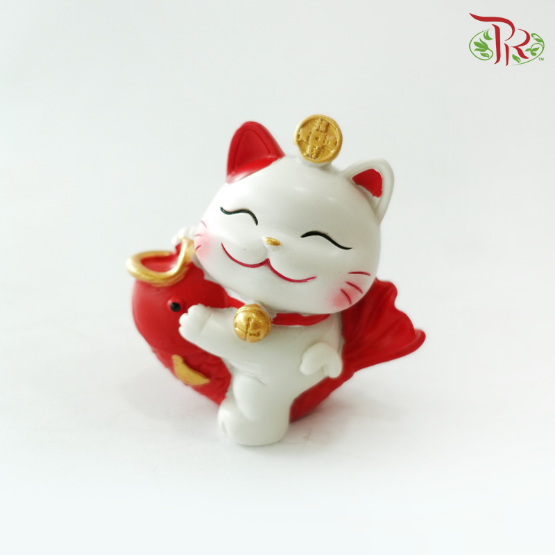 Fortune Cat Ornament Asst - Koi《锦鲤》