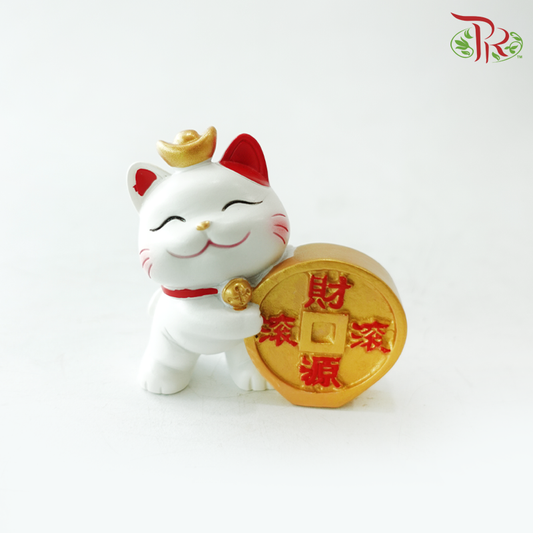 Fortune Cat Ornament Asst - Coin《金币-财源滚滚》