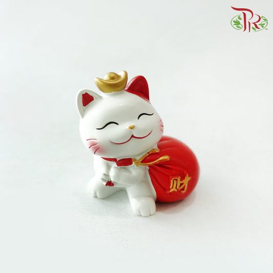Fortune Cat Ornament Asst - Money Bag《钱袋》