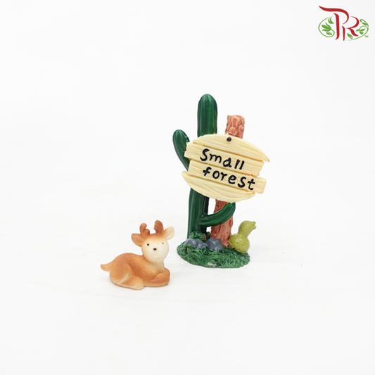 Gardening Miniature - Deer With Road Sign《鹿与路牌》(2 Units)