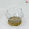 HS1812/36 Slanted-Mouth Vase With Wooden Stand
