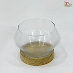 HS1812/36 Slanted-Mouth Vase With Wooden Stand