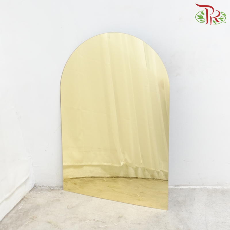 Acrylic Mirror in Half Moon Shape - Gold