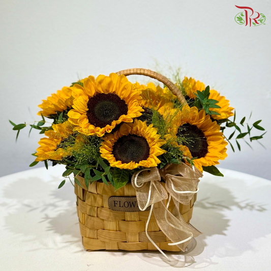 Golden Sunshine - Sunflower Basket Arrangement (M Size)