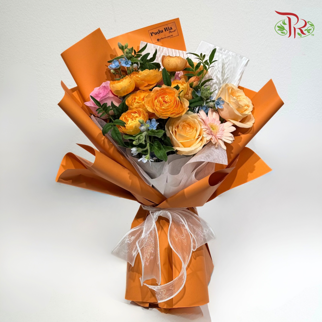 Signature Weekly Flower Bunch - Tangerine Blush Dream (Medium Bunch)