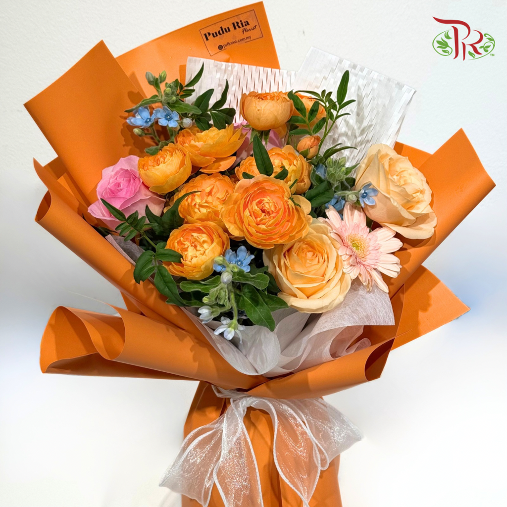 Signature Weekly Flower Bunch - Tangerine Blush Dream (Medium Bunch)