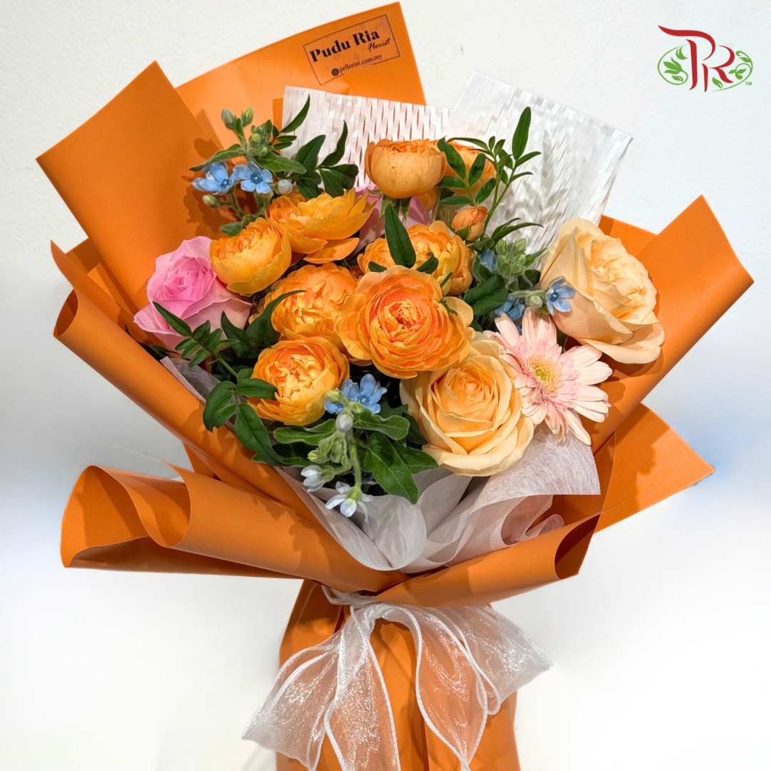 Signature Weekly Flower Bunch - Tangerine Blush Dream (Medium Bunch)