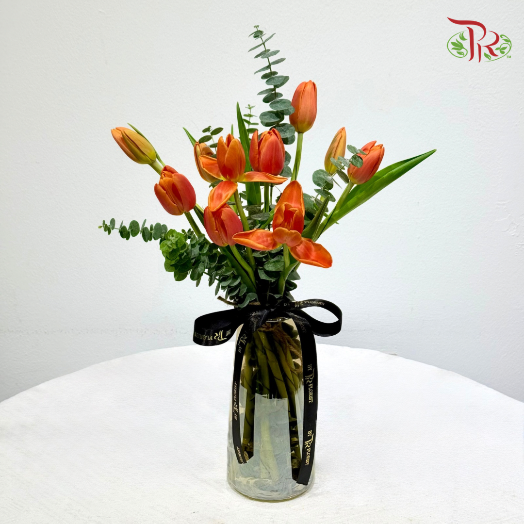 Tulip Palette Vase Arrangement (With Color Options)
