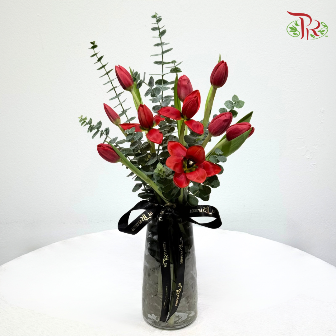 Tulip Palette Vase Arrangement (With Color Options)