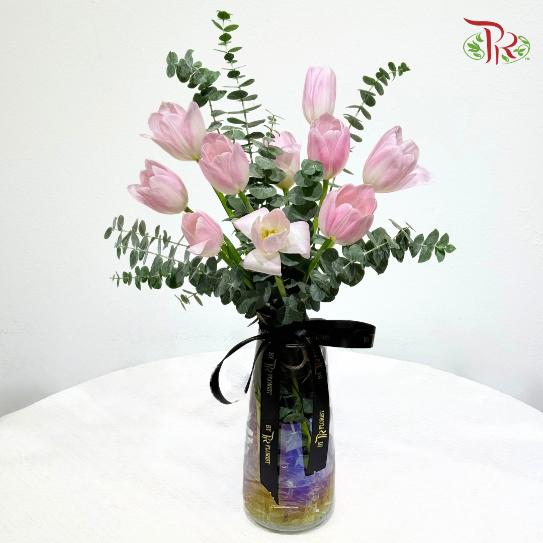 Tulip Palette Vase Arrangement (With Color Options)