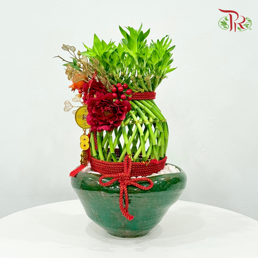 【CNY 2026】Tabletop Fortune Basket (S - M size) 《小笼进财 · 台面猪笼入水》