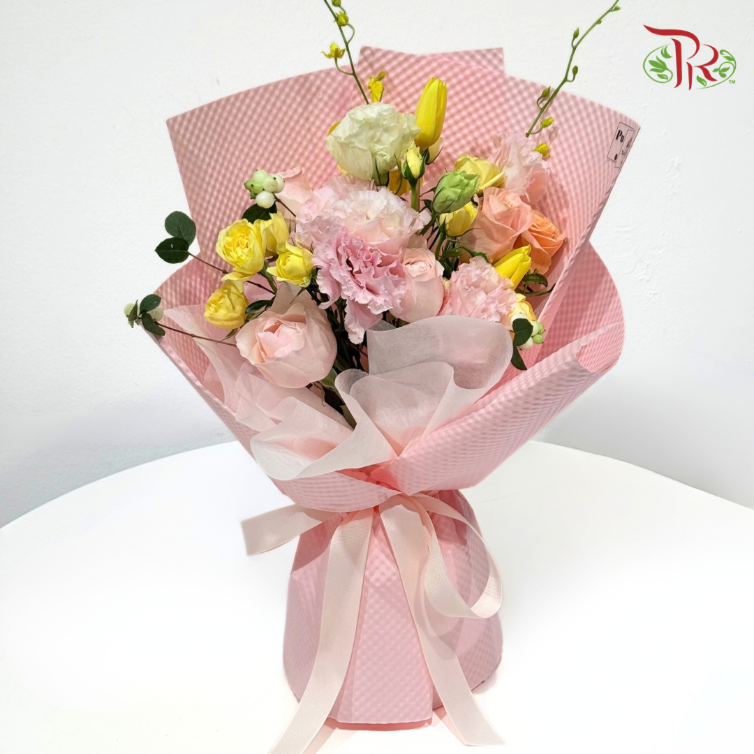 Signature Weekly Flower Bunch - Peach Apricot Dream (Medium Bunch)