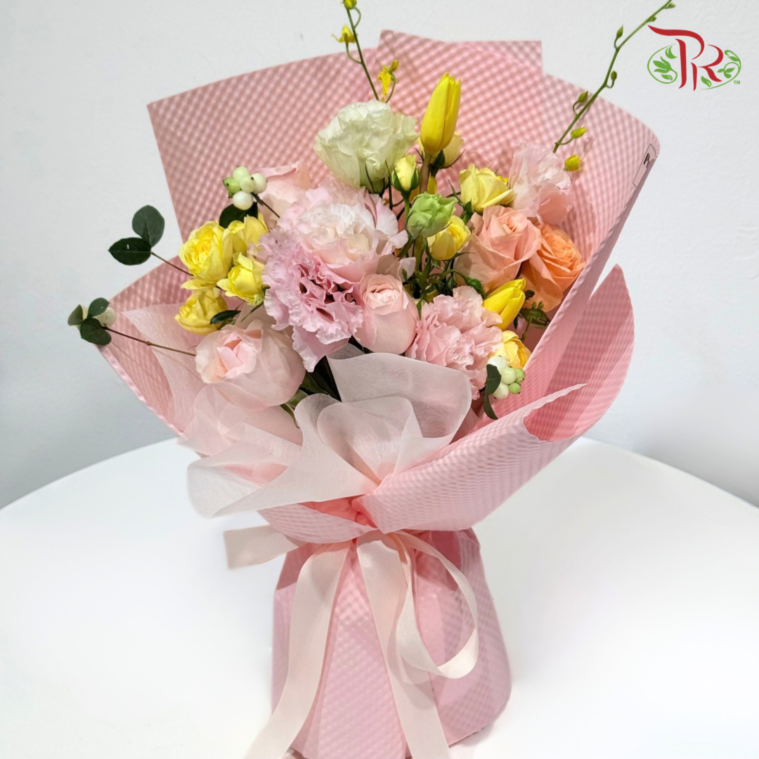 Signature Weekly Flower Bunch - Peach Apricot Dream (Medium Bunch)