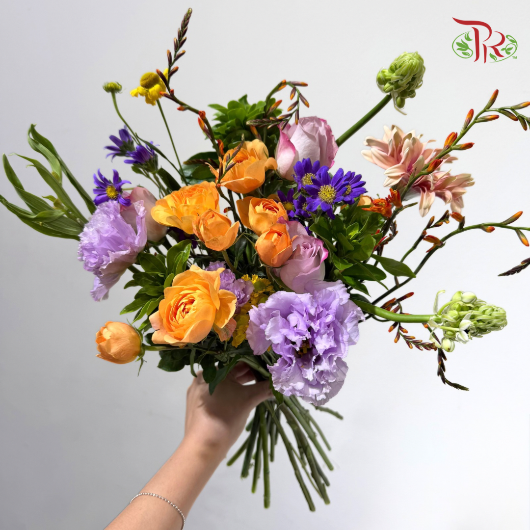 Signature Weekly Flower Bunch - Tangerine Violet Bliss (Big Bunch)