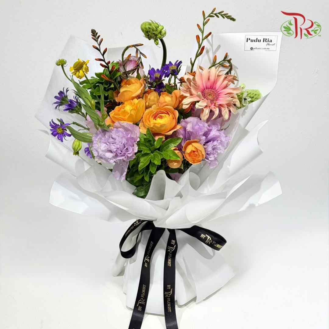 Signature Weekly Flower Bunch - Tangerine Violet Bliss (Big Bunch)