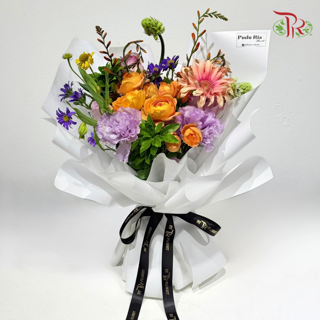 Signature Weekly Flower Bunch - Tangerine Violet Bliss (Big Bunch)