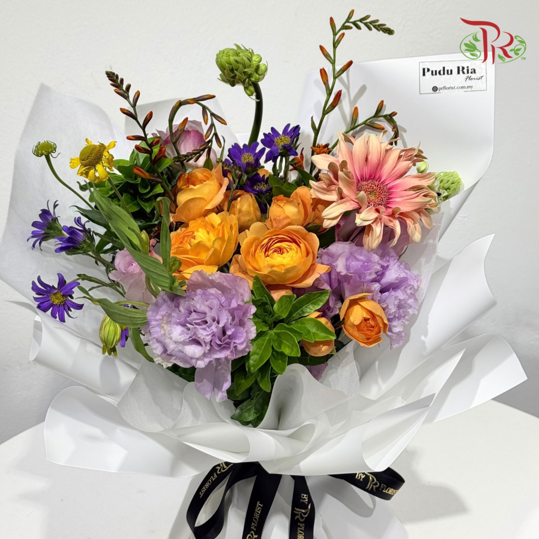 Signature Weekly Flower Bunch - Tangerine Violet Bliss (Big Bunch)