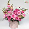 Flower Box Arrangement- Pink Garden Romance (L size)