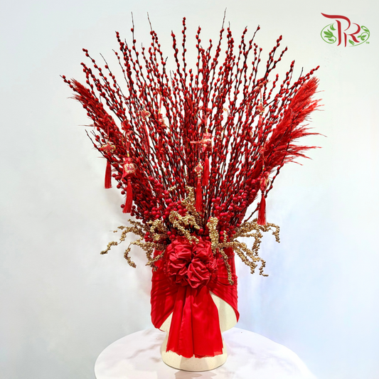 【CNY 2026】Red Plume Prosperity Pussy Willow (M - L size)《红羽展福银柳》