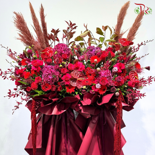 Grand Opening Stand - Crimson Elegance