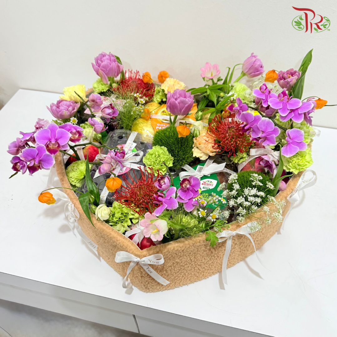 Sweet Blossom Treat - Fruit Box Arrangement