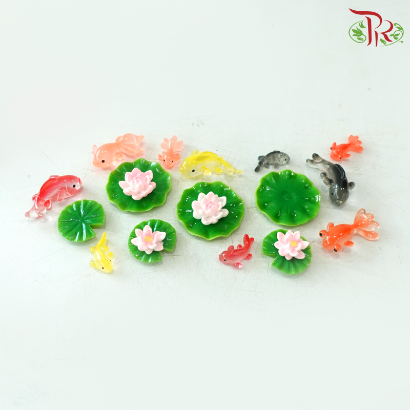Lotus Koi Pond Ornaments - ( 20 pcs )