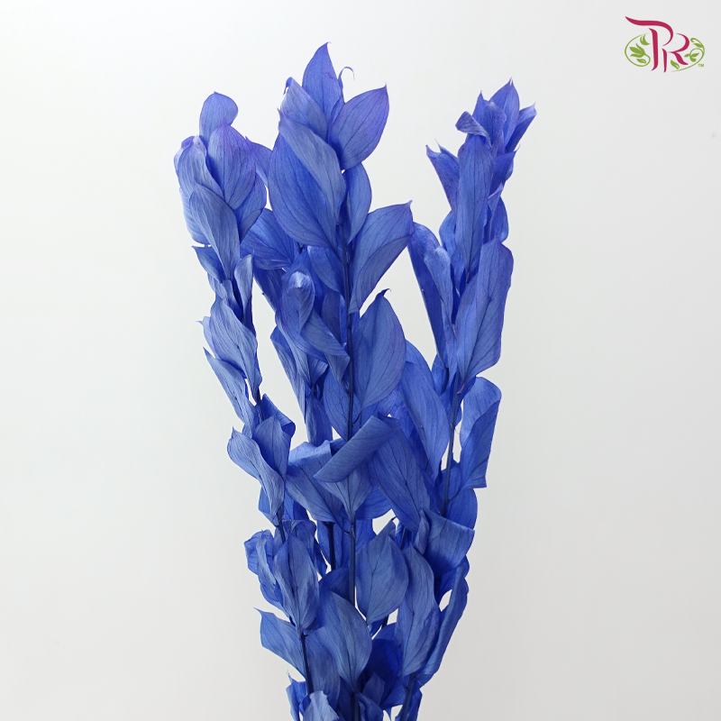 Dry Orange Leaf Dyed - Blue (Per Bunch)