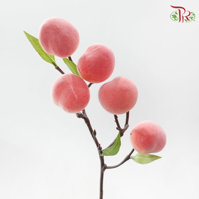 Artificial Peach Big - 1 Stem (5 Branches)