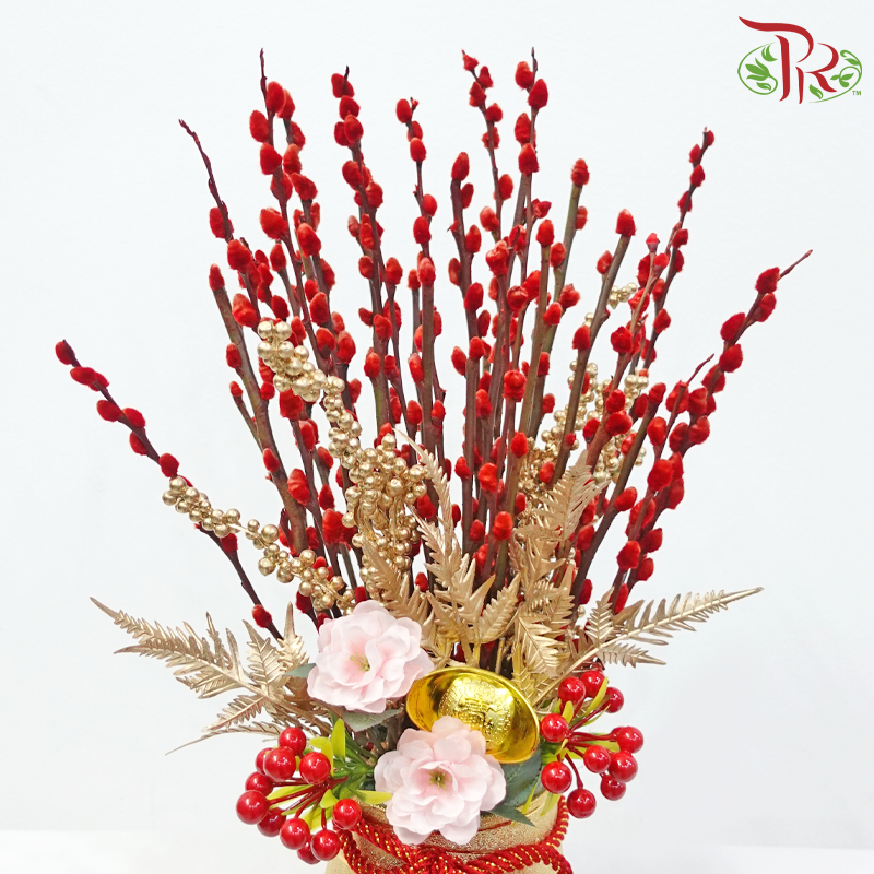 Golden Spring Whispers《春日细语》(Random Choose Pussy Willow Colour, Floral Design & CNY Ornaments)