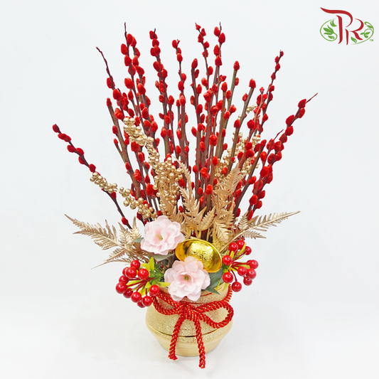 Golden Spring Whispers《春日细语》(Random Choose Pussy Willow Colour, Floral Design & CNY Ornaments)