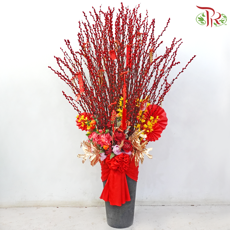 Blossoms of Blessing《祝福之花》(Random Choose Pussy Willow Colour, Floral Design & CNY Ornaments)