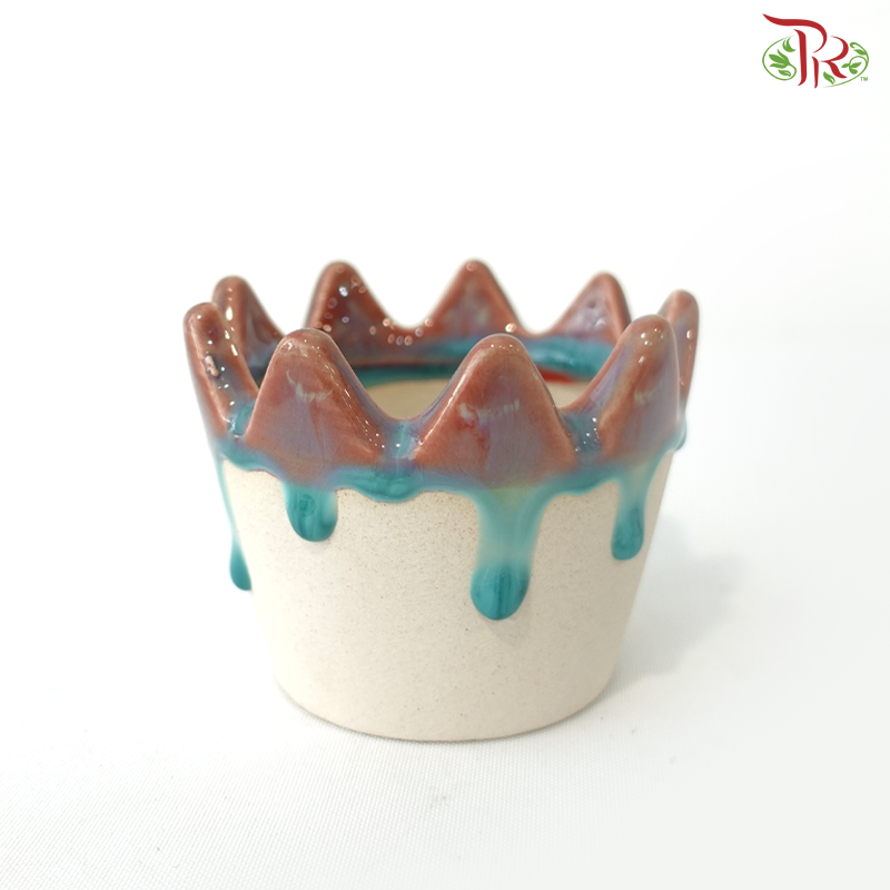 QL-356-412 + 414 + 425 - Painted Blue & Pink Pot