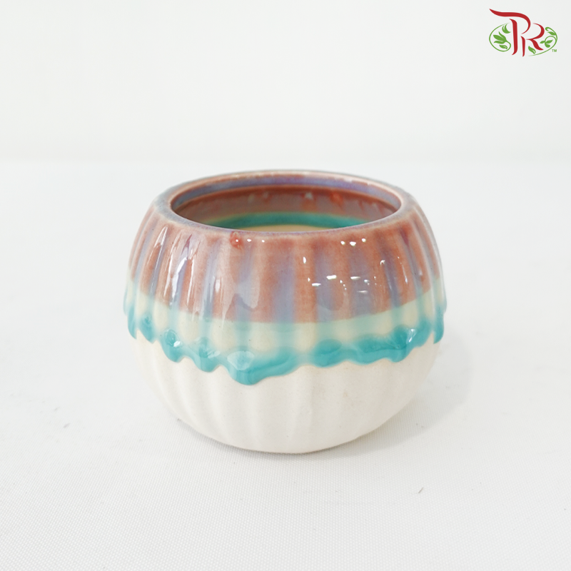 QL-356-412 + 414 + 425 - Painted Blue & Pink Pot (With Design Options)